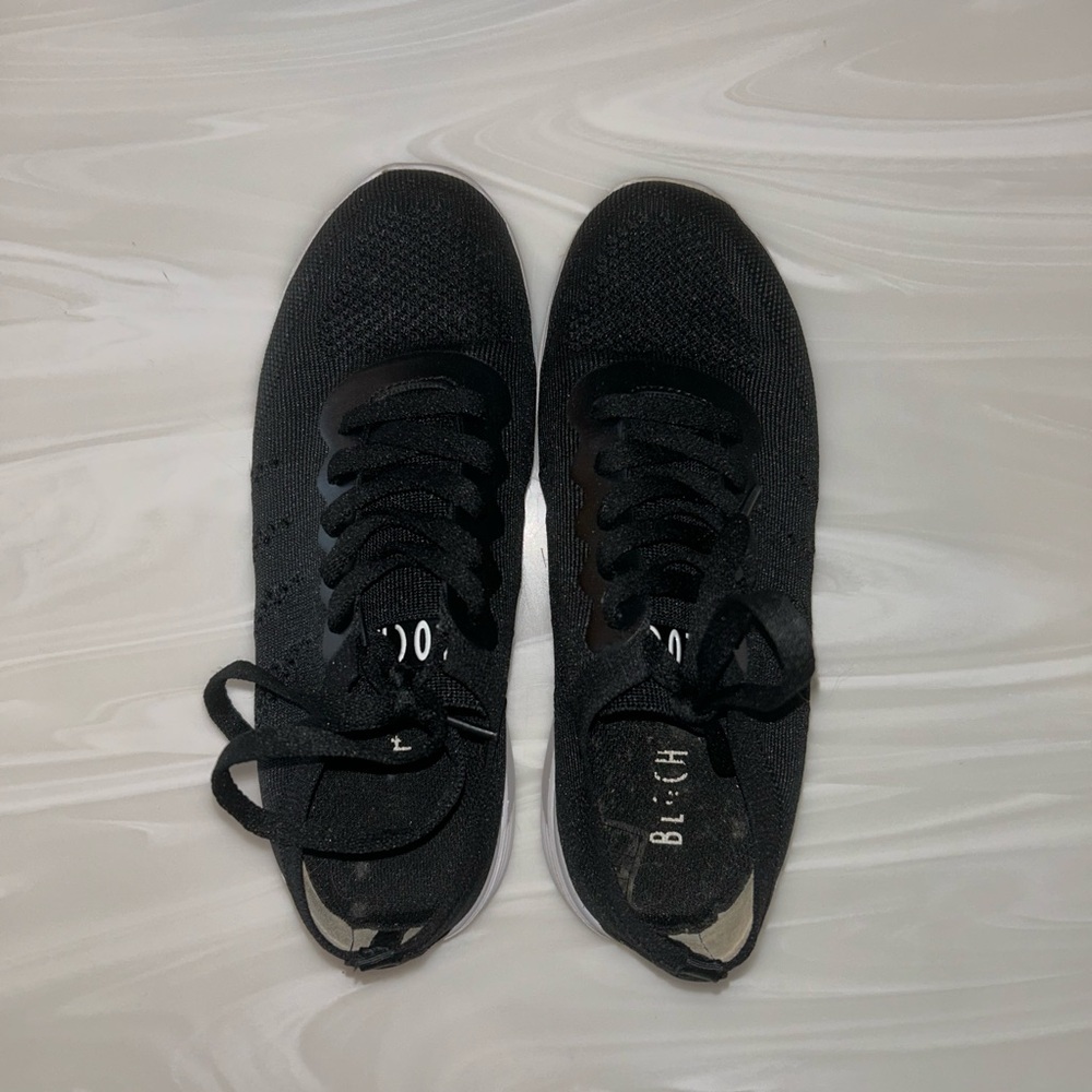 Black Knit Lace-Up Sneakers